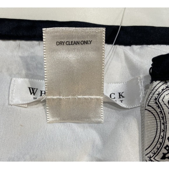 White House Black Market Skirt Silk Black White Size 12 - Picture 7 of 7